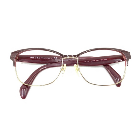 Prada VPR 65R UAN-1O1 Dark Red Gold Eyeglasses Frames 53-16 140 Italy Designer - Picture 12 of 12